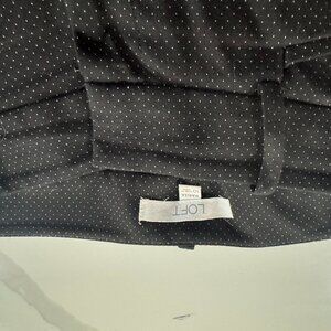LOFT Marisa fit capris black with white dots size 10